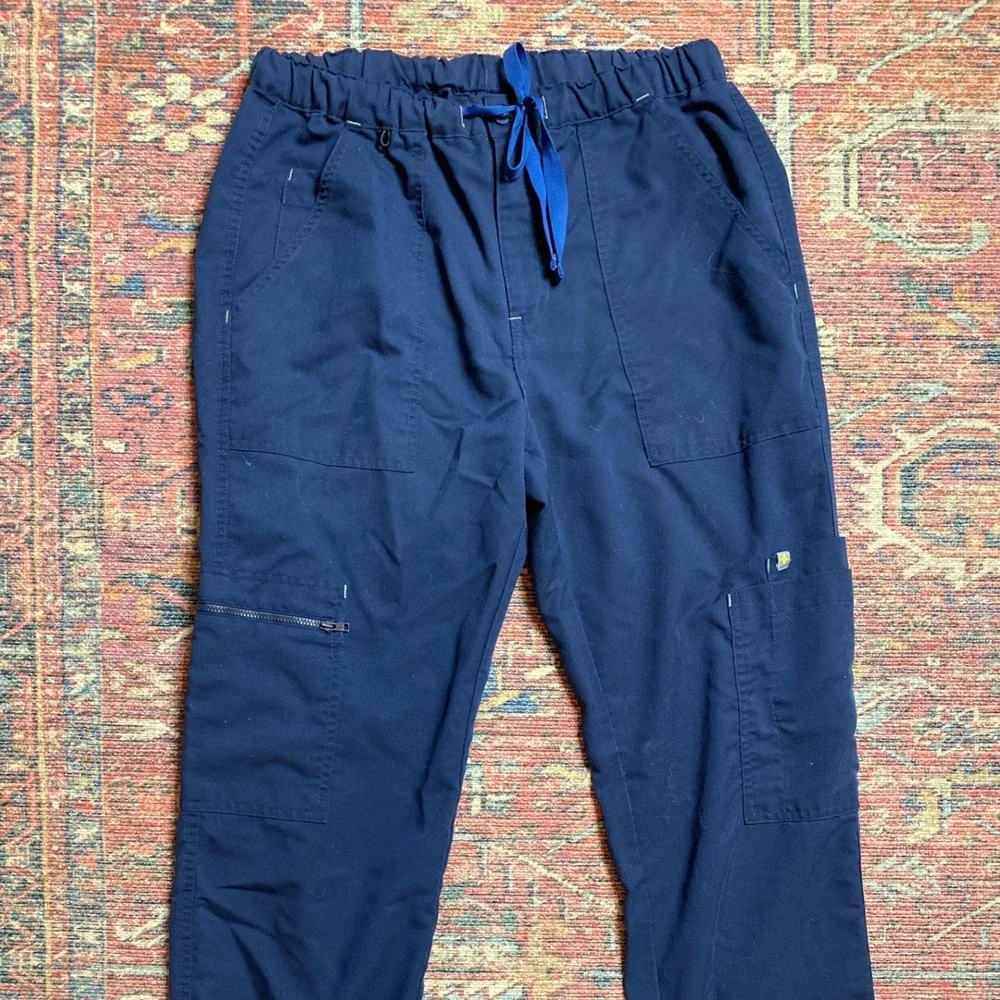 FIGS Leon Two-Pocket Scrub Pants Navy Blue Mens PM5900 Straight Leg‎ Cargo Small